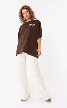 Stretch ruffle broek | Creme | Guts & Gusto