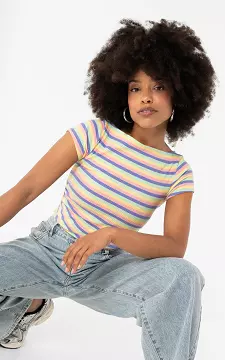 Striped short sleeve | Pink Yellow | Guts & Gusto