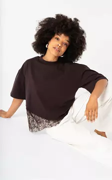Shirt mit Spitze | Dunkellila | Guts & Gusto