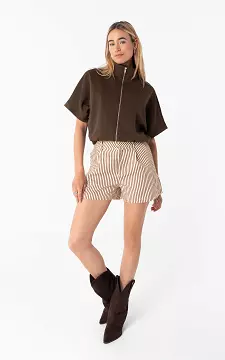 Gestreifte Shorts | Weiß Braun | Guts & Gusto