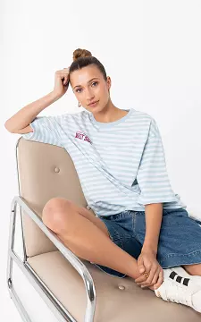 Striped shirt | Lichtblauw Bordeaux | Guts & Gusto