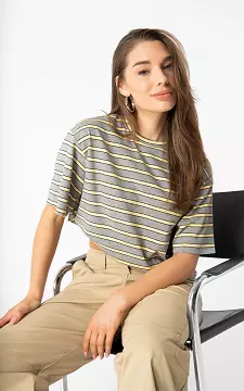 Boxy Shirt | Grau Hellgelb | Guts & Gusto