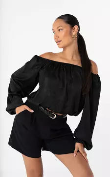 Off shoulder top | Zwart | Guts & Gusto