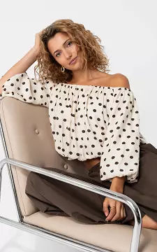 Off-Shoulder Top | Creme Dunkelbraun | Guts & Gusto