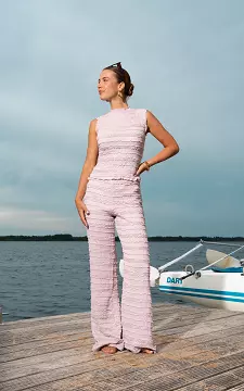 Stretch ruffle broek | Lila | Guts & Gusto