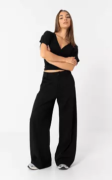 Wide leg Pantalon | Schwarz | Guts & Gusto