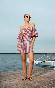 Striped shorts | Rust Brown Light Blue | Guts & Gusto
