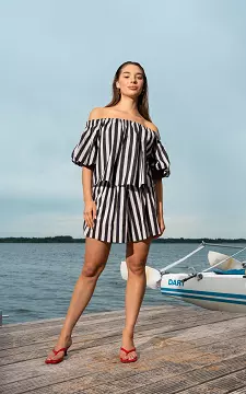 Striped shorts | Black Beige | Guts & Gusto