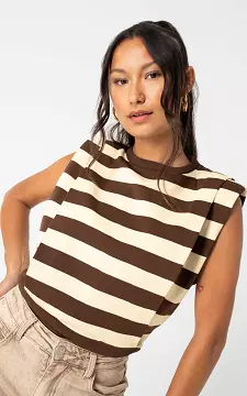 Gestreiftes Top | Dunkelbraun Creme | Guts & Gusto