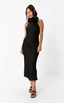 Halterkleid im Satin-Look | Schwarz | Guts & Gusto