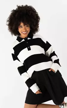 Jumper with collar | Black White | Guts & Gusto