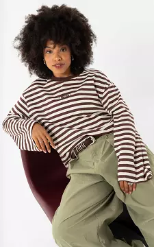 Gestreiftes Langarmshirt | Braun Weiß | Guts & Gusto