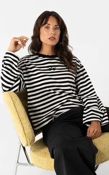 Gestreiftes Langarmshirt | Schwarz Weiß | Guts & Gusto