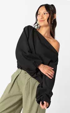 Pullover mit U-Boot-Ausschnitt | Schwarz | Guts & Gusto