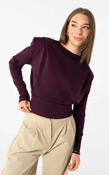 Pullover mit Schulterdetail | Aubergine | Guts & Gusto