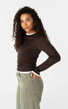 Layered top | Dark Brown White | Guts & Gusto