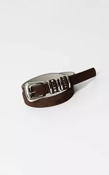Suède riem | Bruin Zilver | Guts & Gusto
