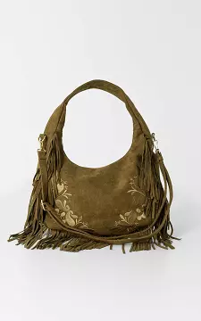 Little bag with fringes | Kaki | Guts & Gusto