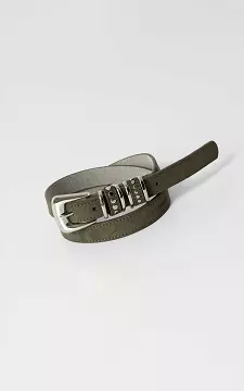 Suède riem | Kaki Zilver | Guts & Gusto