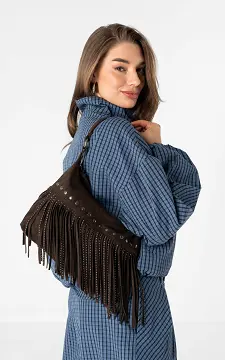 Tasche mit Fransen | Dunkelbraun | Guts & Gusto