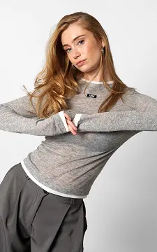 Longsleeve Niche | Grau Weiß | Guts & Gusto
