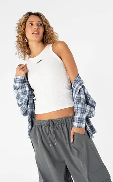 Archive top with rhinestones | White Silver | Guts & Gusto