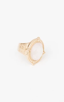 Gouden ring met gekleurde steen | Lichtroze Goud | Guts & Gusto