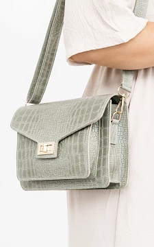 Leather bag with gold-coated details | Green | Guts & Gusto