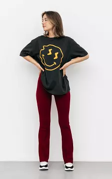 High waist flared pantalon | Bordeaux | Guts & Gusto