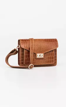 Leather bag with gold-coated details | Cognac | Guts & Gusto