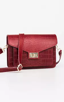 Leather bag with gold-coated details | Dark Red | Guts & Gusto