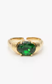 Adjustable ring with stone | Gold Green | Guts & Gusto