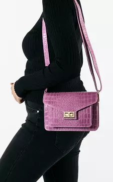 Leather bag with gold-coloured details | Purple | Guts & Gusto