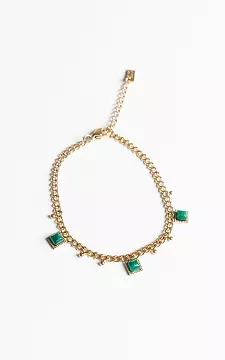 Adjustable bracelet with coloured beads | Gold Green | Guts & Gusto