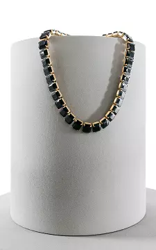 Adjustable necklace with big stones | Black | Guts & Gusto