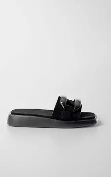 Slippers with clasp | Black | Guts & Gusto