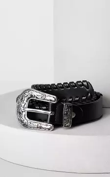 Belt with detailed clasp | Black Silver | Guts & Gusto