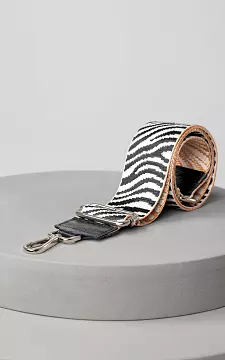 Adjustable bag strap with zebra print | Black Silver | Guts & Gusto