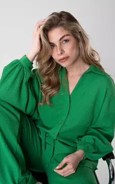 Oversized blouse met knoopjes | Groen | Guts & Gusto