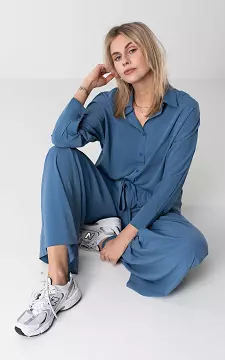 Basic blouse met knoopjes | Blauw | Guts & Gusto