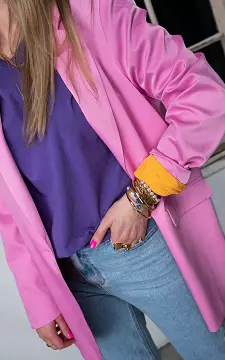 Oversized blazer with shoulder pads | Pink | Guts & Gusto