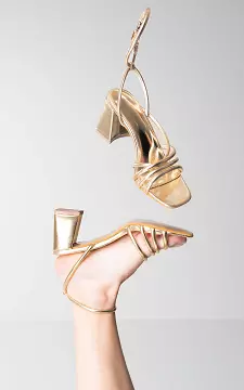 Heels with straps and block heels | Gold | Guts & Gusto