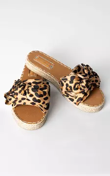 Slip-on sandals with woven soles | Leopard | Guts & Gusto