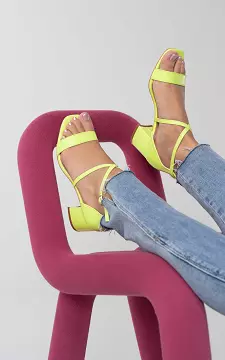 Heels with adjustable strap | Neon Green | Guts & Gusto