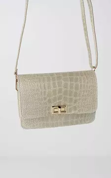 Leather bag with gold-coloured closure | Taupe | Guts & Gusto