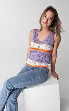 Crochet v-neck top | Lilac Orange | Guts & Gusto