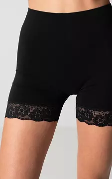 Shorts mit Spitzendetails | Schwarz | Guts & Gusto