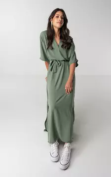 Maxi dress with v-neck | Green | Guts & Gusto