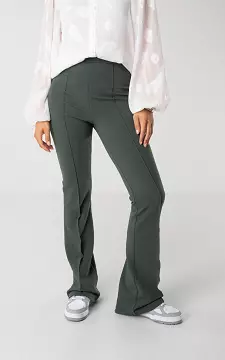 High-waist, flared trousers | Kaki | Guts & Gusto