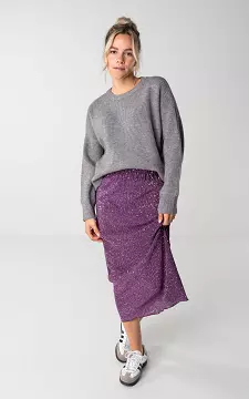 Midi skirt with glitters and sequins | Purple | Guts & Gusto
